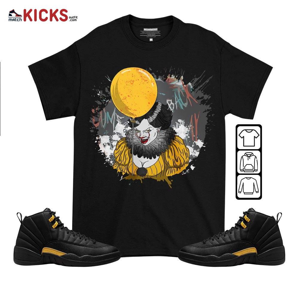 Creepy Clown Sneaker Shirt Match Black Taxi 12s, Jordan 12 Retro Black Taxi MKO T-Shirt