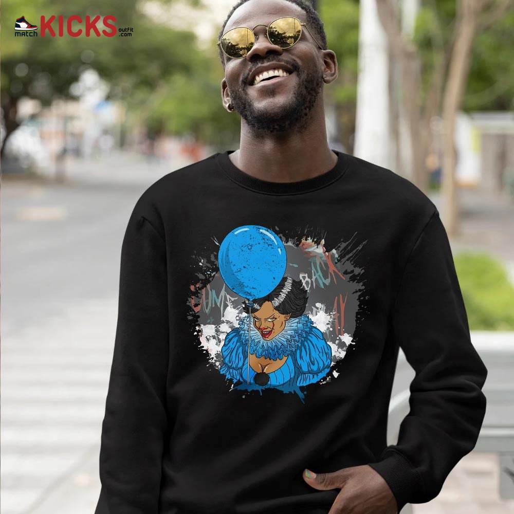 Creepy Clown Sneaker Shirt Match Black University Blue 13s, Jordan 13 Black University Blue 2022 MKO T-Shirt Creepy Clown Sneaker Shirt Match Black University Blue 13s, Jordan 13 Black University Blue 2022 MKO T-Shirt