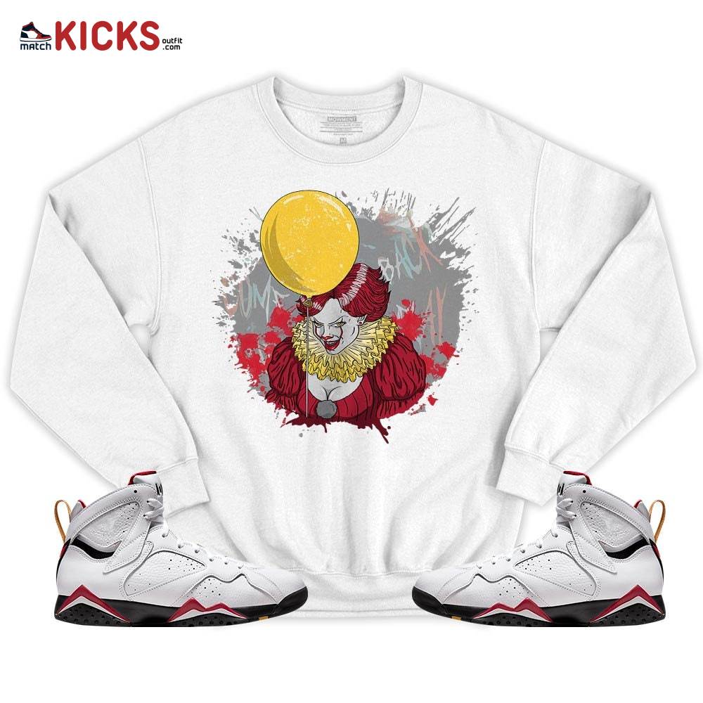Creepy Clown Sneaker Shirt Match Cardinal 7s, Jordan 7 Retro Cardinal MKO T-Shirt Creepy Clown Sneaker Shirt Match Cardinal 7s, Jordan 7 Retro Cardinal MKO T-Shirt