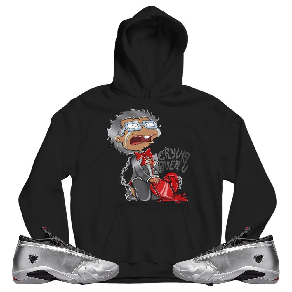 Crying Cartoon 90s Sneaker Shirt Match 14 Low Metallic Silver, Jordan 14 Metallic Silver MKO T-Shirt