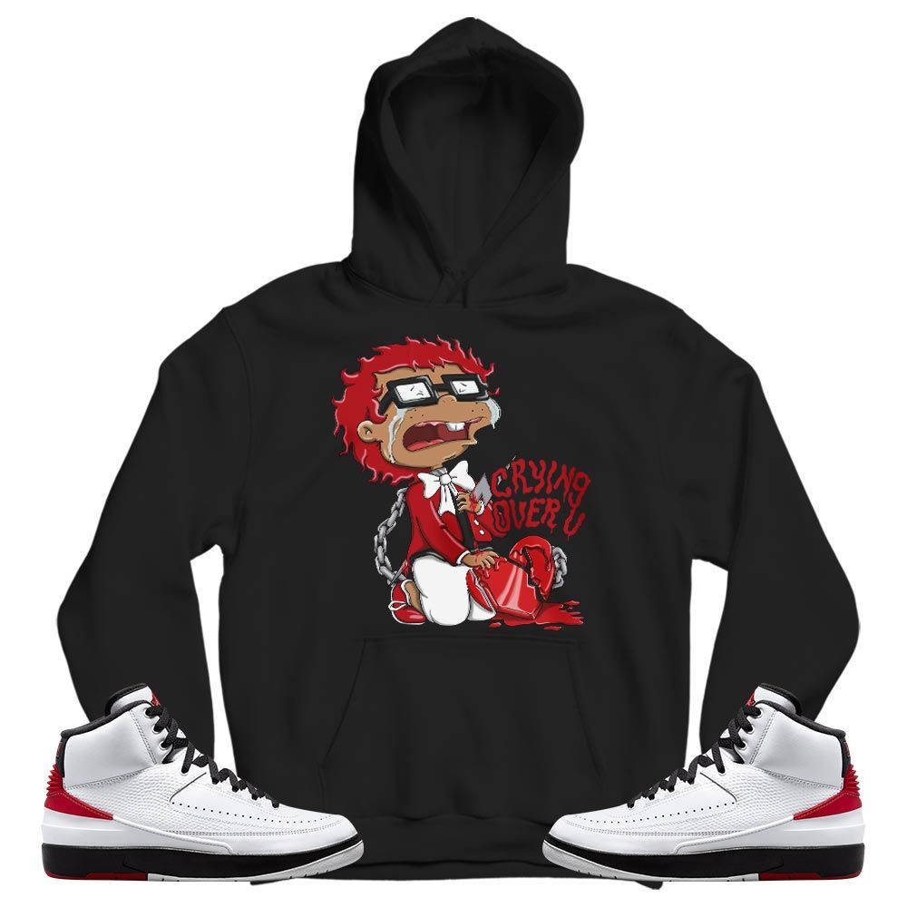 Crying Cartoon 90s Sneaker Shirt Match 2 Chicago Varsity Red, Jordan Retro 2 Chicago MKO T-Shirt