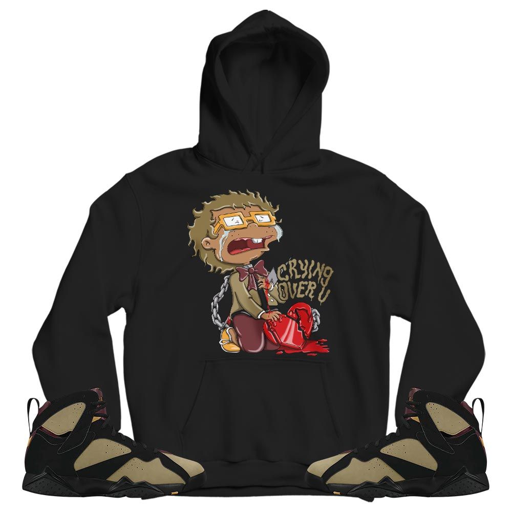 Crying Cartoon 90s Sneaker Shirt Match Black Cherrywood 7s, Jordan 7 Black Olive MKO T-Shirt