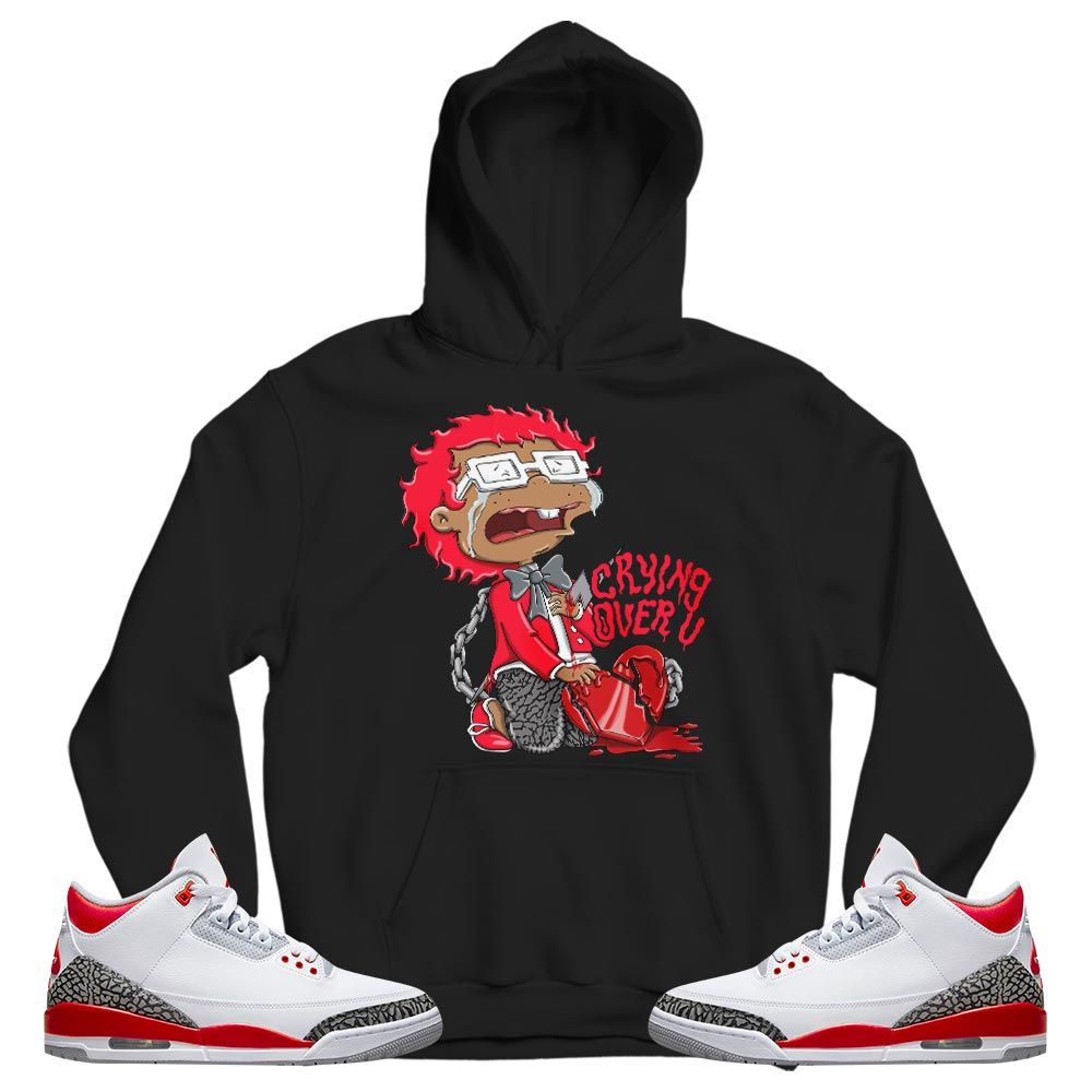Crying Cartoon 90s Sneaker Shirt Match Fire Red 3s, Jordan 3 Retro Fire Red MKO T-Shirt