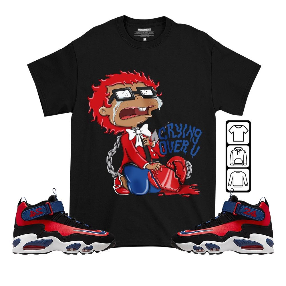 Crying Cartoon 90s Sneaker Shirt Match Max 1 Navy Red Black, Air Griffey Max 1 Black Red Navy Blue MKO T-Shirt Crying Cartoon 90s Sneaker Shirt Match Max 1 Navy Red Black, Air Griffey Max 1 Black Red Navy Blue MKO T-Shirt