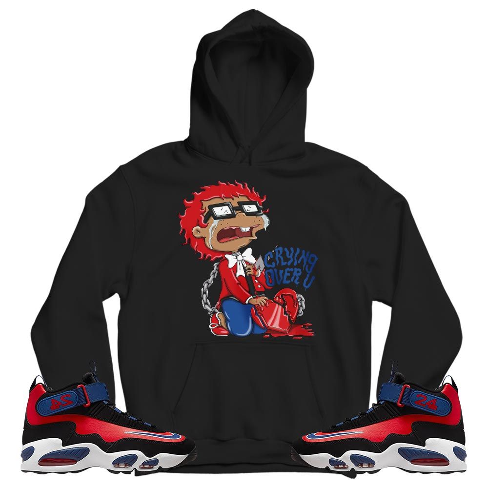 Crying Cartoon 90s Sneaker Shirt Match Max 1 Navy Red Black, Air Griffey Max 1 Black Red Navy Blue MKO T-Shirt