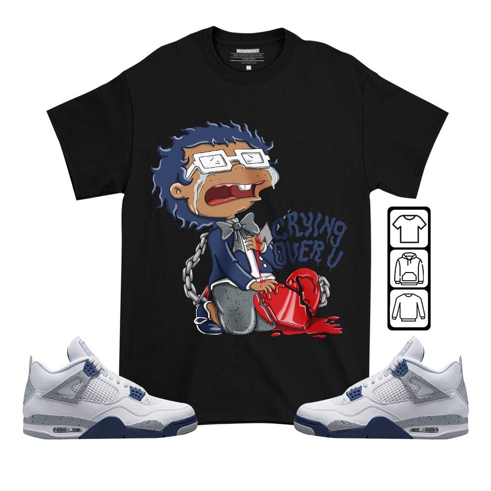Crying Cartoon 90s Sneaker Shirt Match Midnight Navy 4s, Jordan 4 Retro Midnight Navy MKO T-Shirt Crying Cartoon 90s Sneaker Shirt Match Midnight Navy 4s, Jordan 4 Retro Midnight Navy MKO T-Shirt