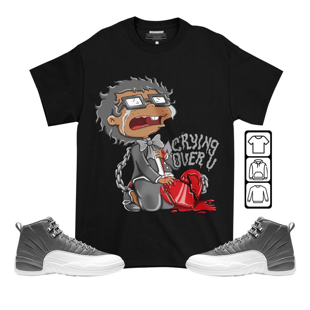 Crying Cartoon 90s Sneaker Shirt Match Retro Stealth 12s, Jordan 12 Retro Stealth MKO T-Shirt Crying Cartoon 90s Sneaker Shirt Match Retro Stealth 12s, Jordan 12 Retro Stealth MKO T-Shirt
