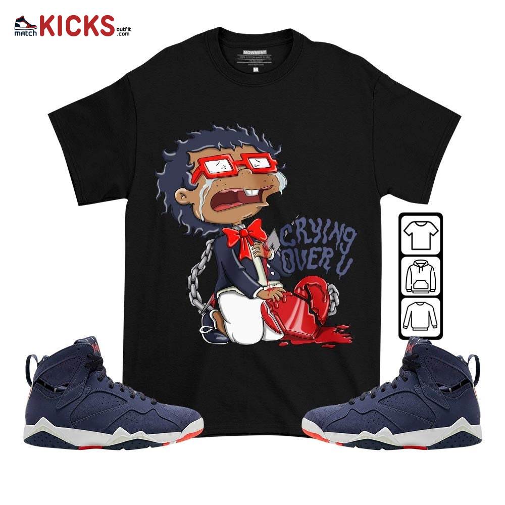 Crying Chuckie Sneaker Shirt Match 7 Neutral Indigo, Jordan 7 Quai 54 MKO T-Shirt