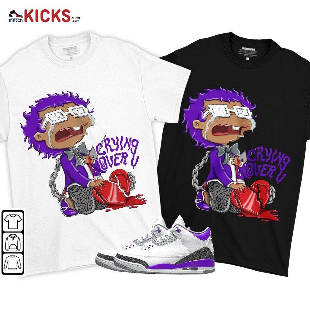 Crying Chuckie Sneaker Shirt Match Dark Iris 3s, Jordan 3 Retro Dark Iris MKO T-Shirt Crying Chuckie Sneaker Shirt Match Dark Iris 3s, Jordan 3 Retro Dark Iris MKO T-Shirt