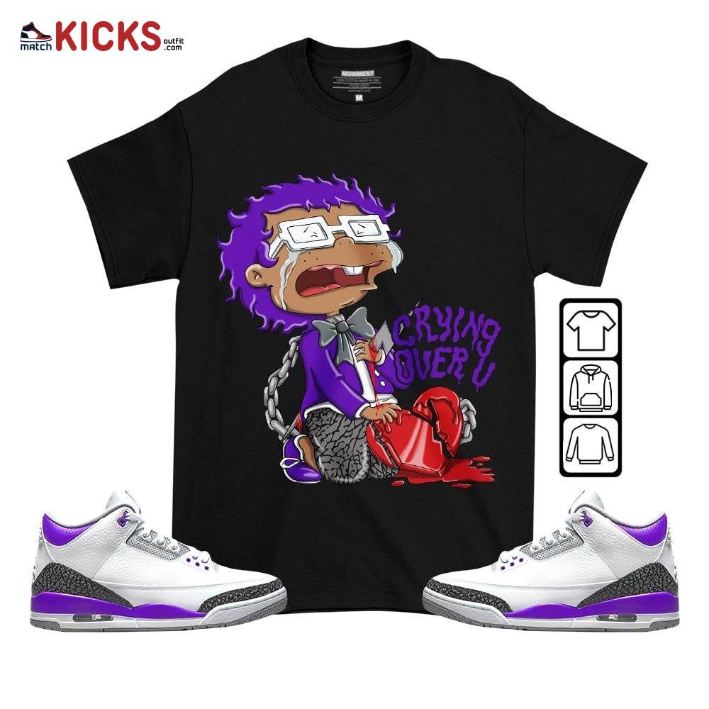 Crying Chuckie Sneaker Shirt Match Dark Iris 3s, Jordan 3 Retro Dark Iris MKO T-Shirt