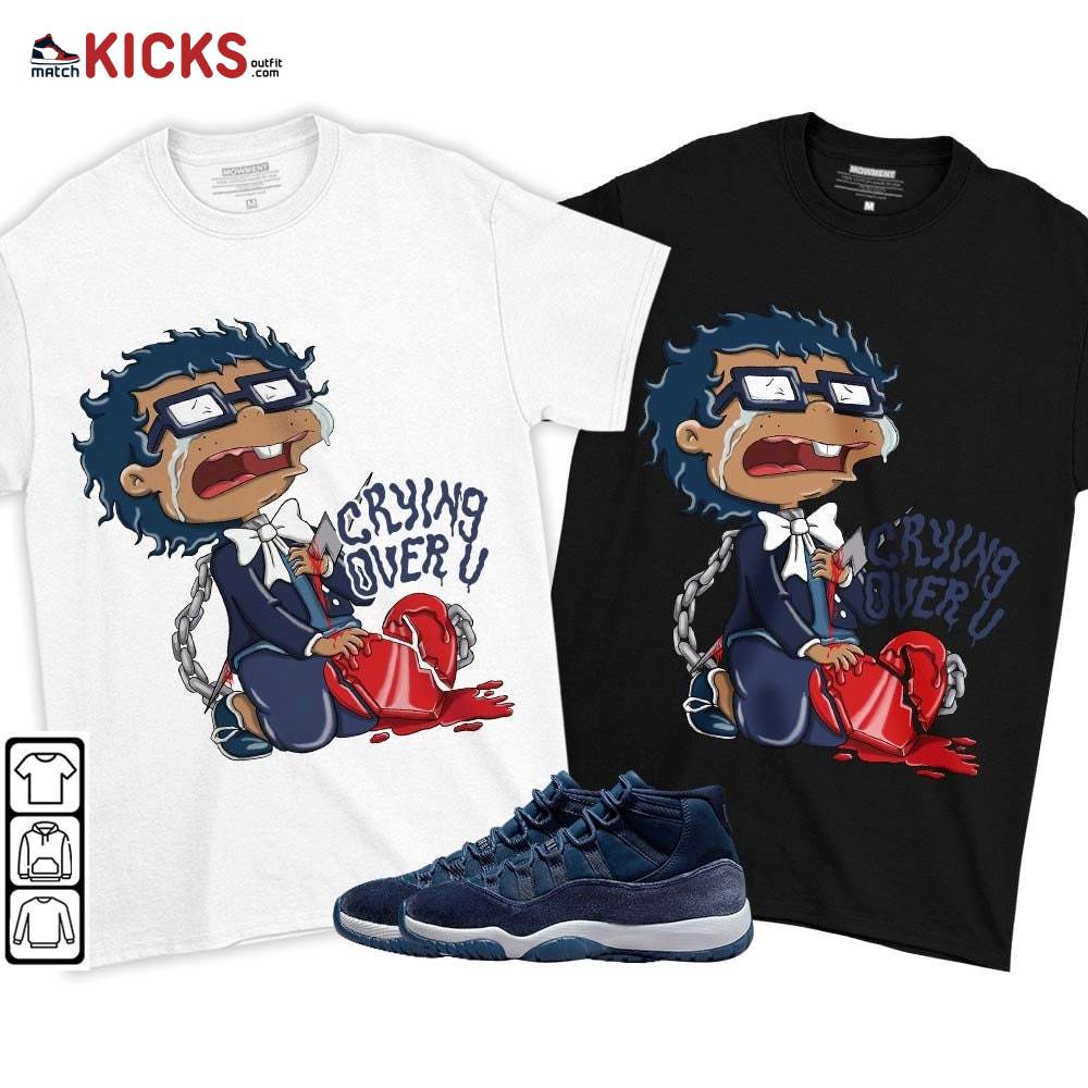 Crying Chuckie Sneaker Shirt Match Midnight Navy 11s, Jordan 11 Retro Midnight Navy MKO T-Shirt Crying Chuckie Sneaker Shirt Match Midnight Navy 11s, Jordan 11 Retro Midnight Navy MKO T-Shirt