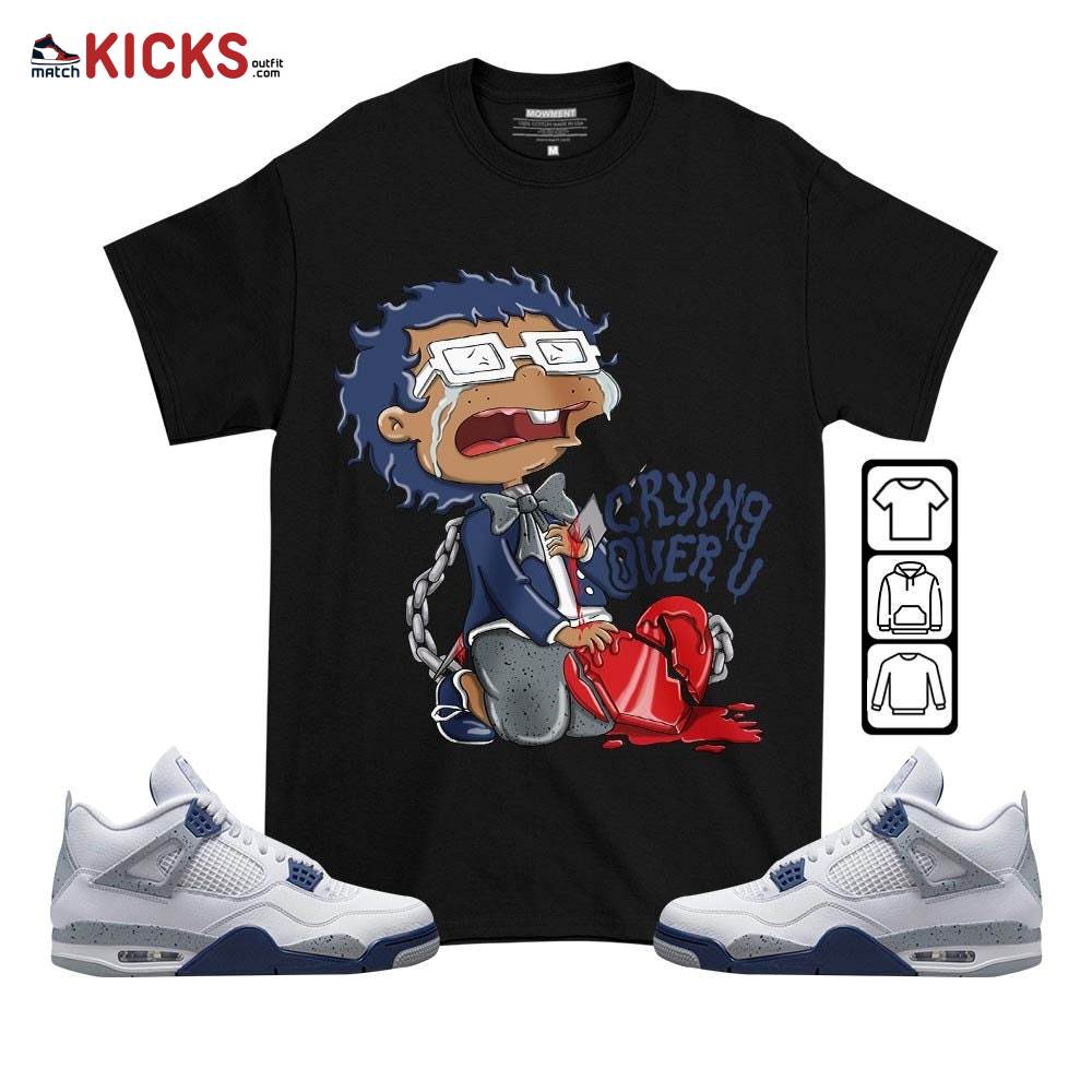 Crying Chuckie Sneaker Shirt Match Midnight Navy 4s, Jordan 4 Retro Midnight Navy MKO T-Shirt
