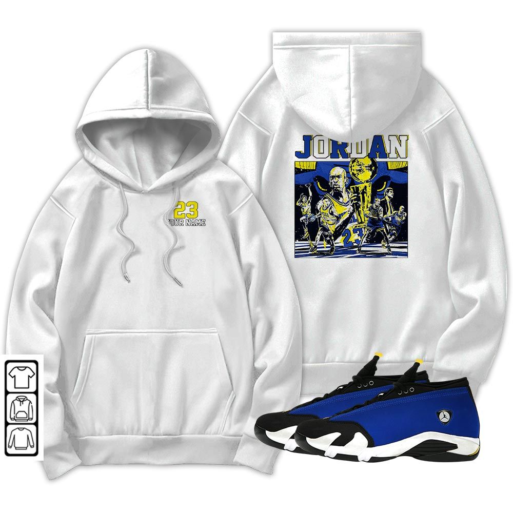 Cup 23 Custom Sneaker Shirt Match 2023 Blue Laney 14s, Jordan 14 Laney MKO Hoodie Cup 23 Custom Sneaker Shirt Match 2023 Blue Laney 14s, Jordan 14 Laney MKO Hoodie