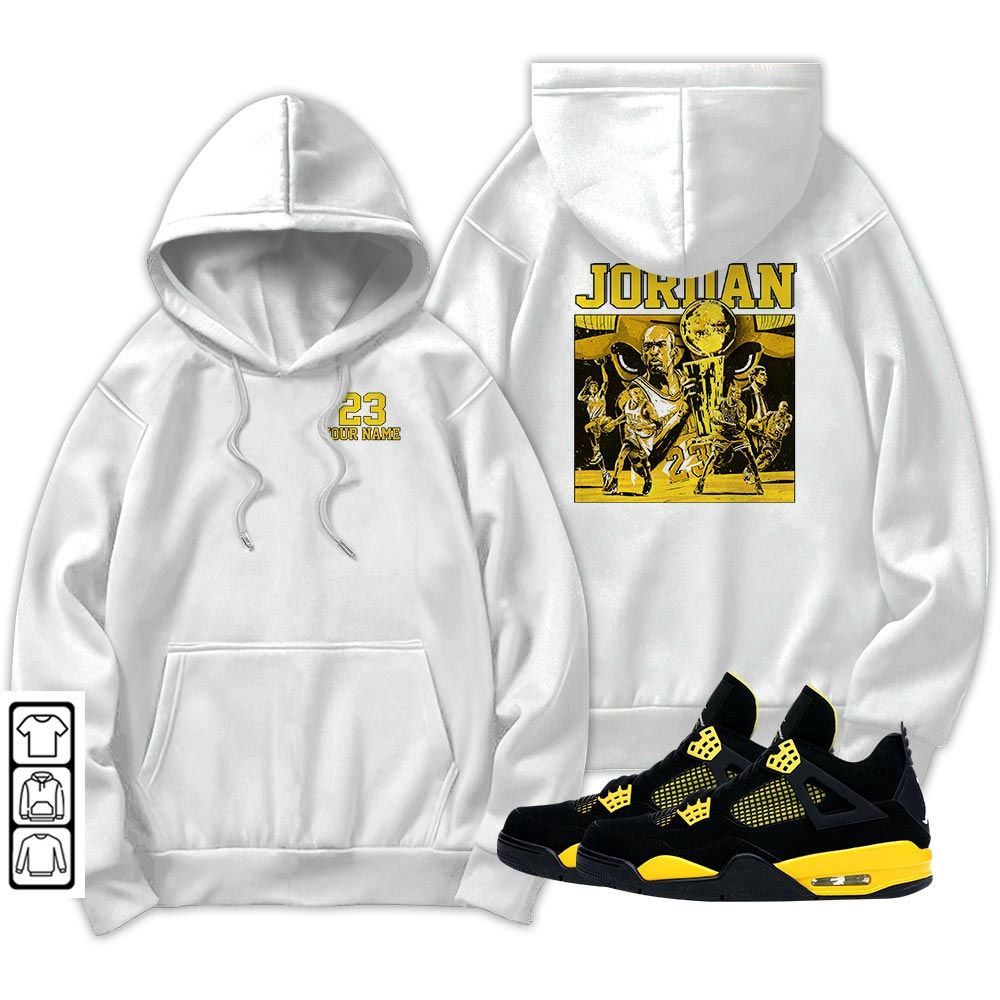 Cup 23 Custom Sneaker Shirt Match 2023 Thunder 4s, Jordan Retro 4 Thunder MKO Hoodie Cup 23 Custom Sneaker Shirt Match 2023 Thunder 4s, Jordan Retro 4 Thunder MKO Hoodie
