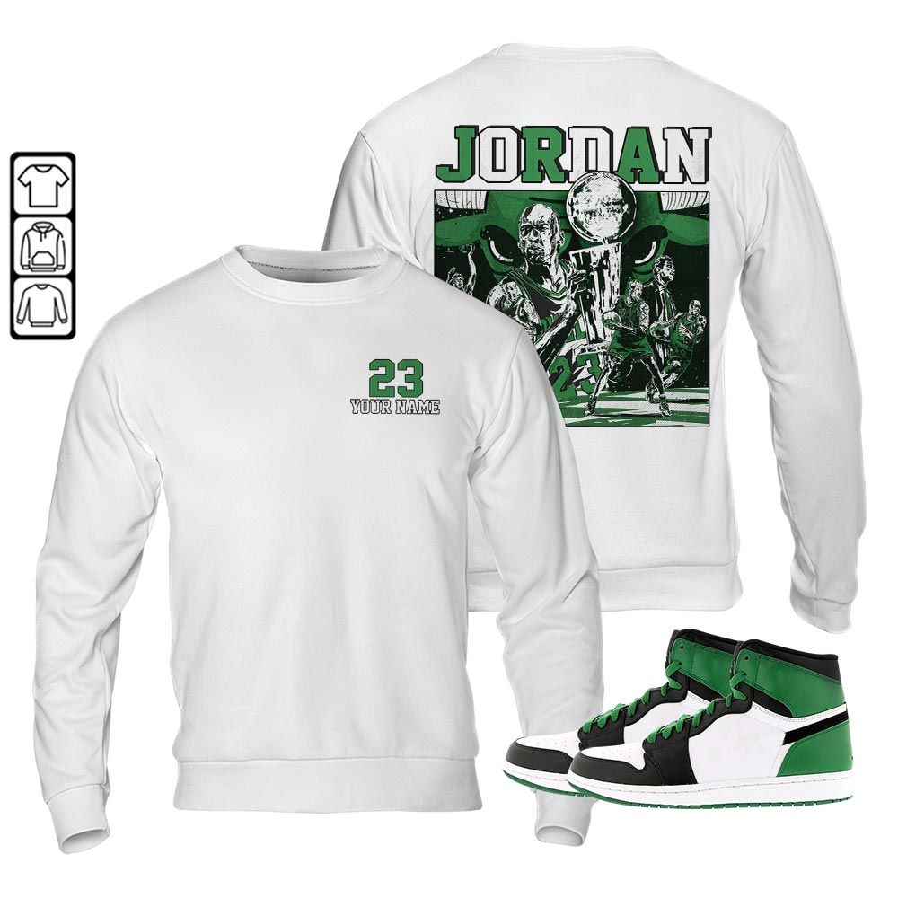 Cup 23 Custom Sneaker Shirt Match Lucky Green 1s, Jordan 1 Lucky Green MKO T-Shirt Cup 23 Custom Sneaker Shirt Match Lucky Green 1s, Jordan 1 Lucky Green MKO T-Shirt