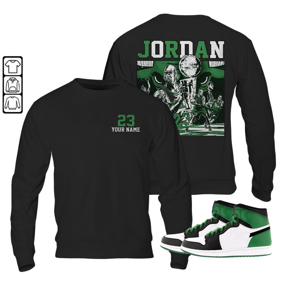 Cup 23 Custom Sneaker Shirt Match Lucky Green 1s, Jordan 1 Lucky Green MKO T-Shirt Cup 23 Custom Sneaker Shirt Match Lucky Green 1s, Jordan 1 Lucky Green MKO T-Shirt