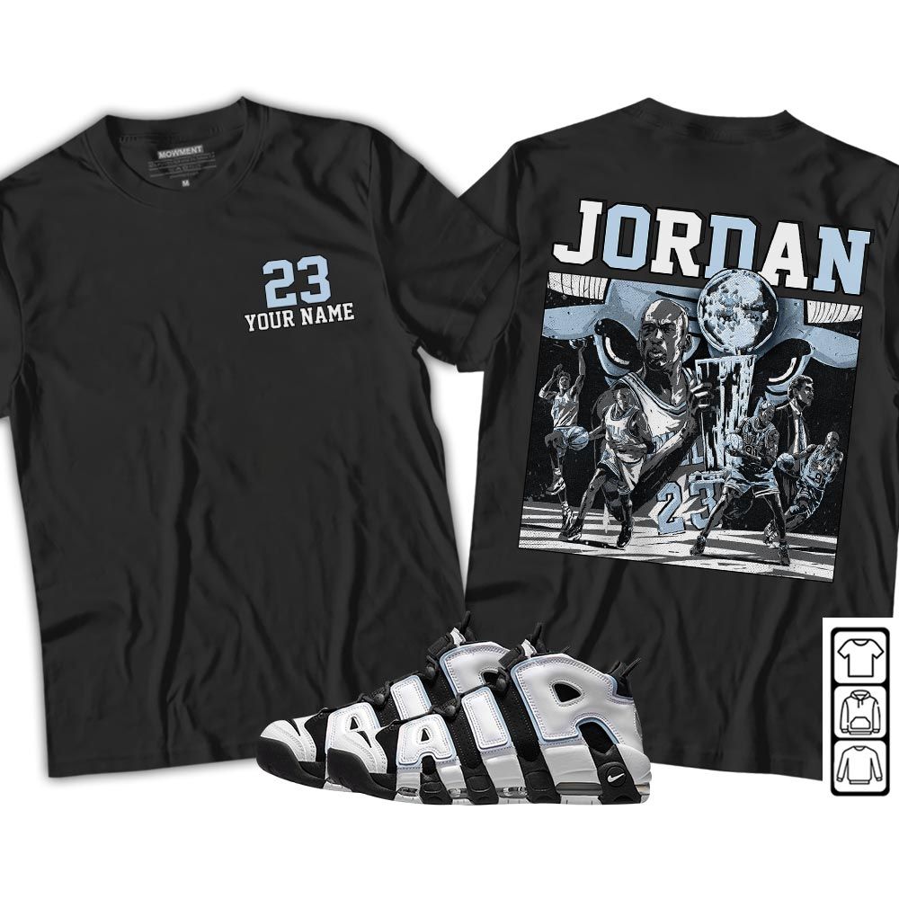 Cup 23 Custom Sneaker Shirt Match Uptempo Cobalt Bliss, Air More Uptempo Cobalt Bliss MKO T-Shirt