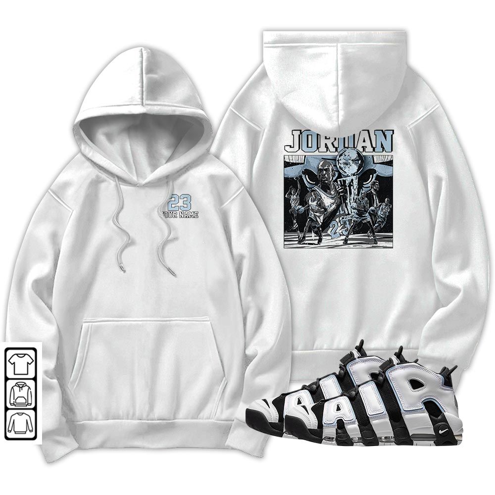 Cup 23 Custom Sneaker Shirt Match Uptempo Cobalt Bliss, Air More Uptempo Cobalt Bliss MKO T-Shirt