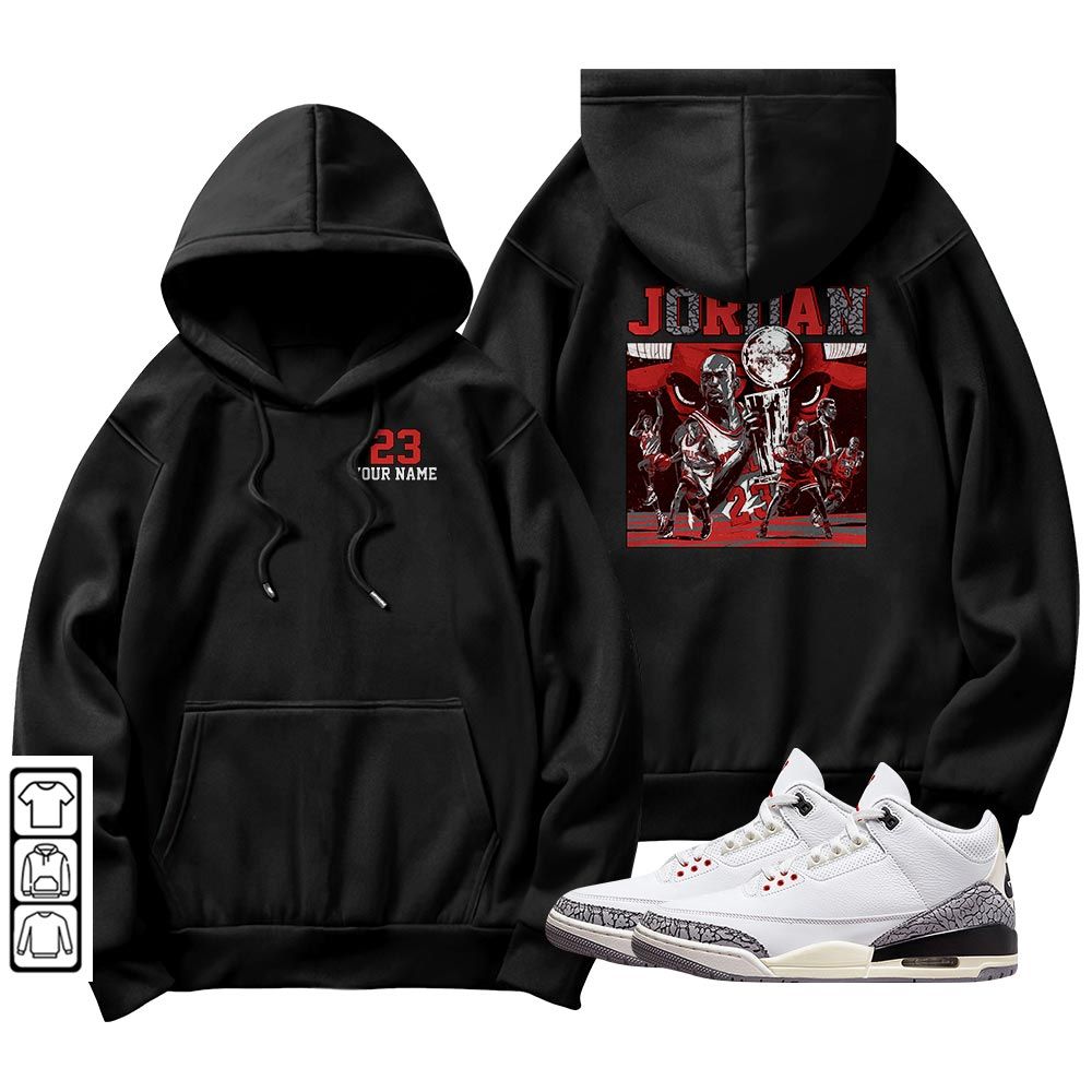 Cup 23 Custom Sneaker Shirt Match White Cement 3s, Jordan Retro 3 White Cement MKO T-Shirt Cup 23 Custom Sneaker Shirt Match White Cement 3s, Jordan Retro 3 White Cement MKO T-Shirt