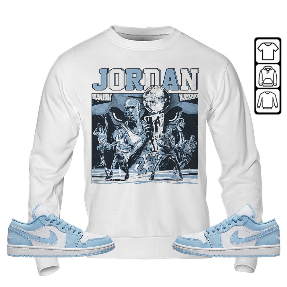 Cup 23 Sneaker Shirt Match 1 Low Gets Icy, Jordan 1 Low Ice Blue MKO T-Shirt Cup 23 Sneaker Shirt Match 1 Low Gets Icy, Jordan 1 Low Ice Blue MKO T-Shirt