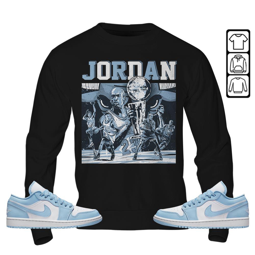 Cup 23 Sneaker Shirt Match 1 Low Gets Icy, Jordan 1 Low Ice Blue MKO T-Shirt Cup 23 Sneaker Shirt Match 1 Low Gets Icy, Jordan 1 Low Ice Blue MKO T-Shirt