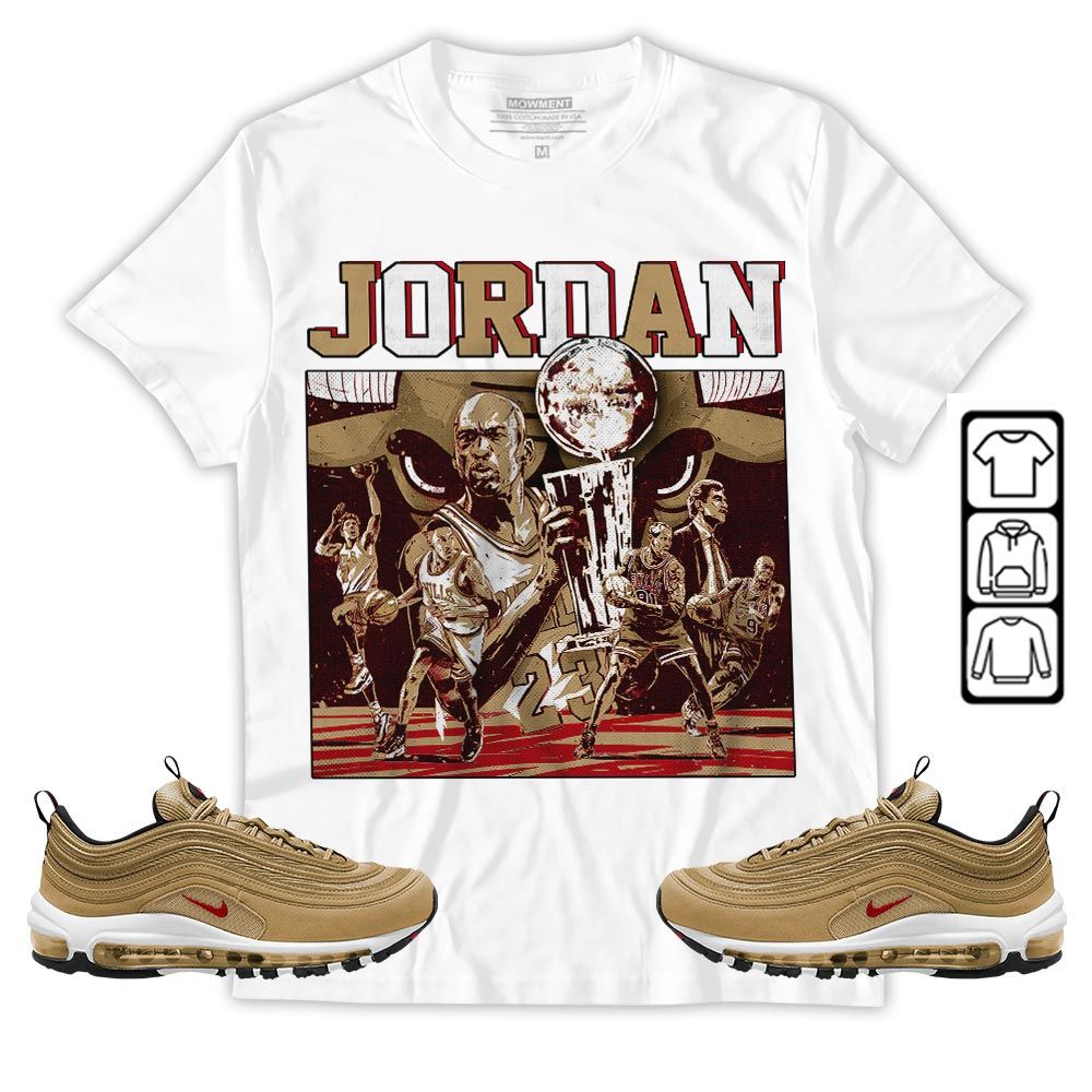 Cup 23 Sneaker Shirt Match Air Max 97 Metallic Gold, Air Max 97 Gold Bullet MKO Hoodie