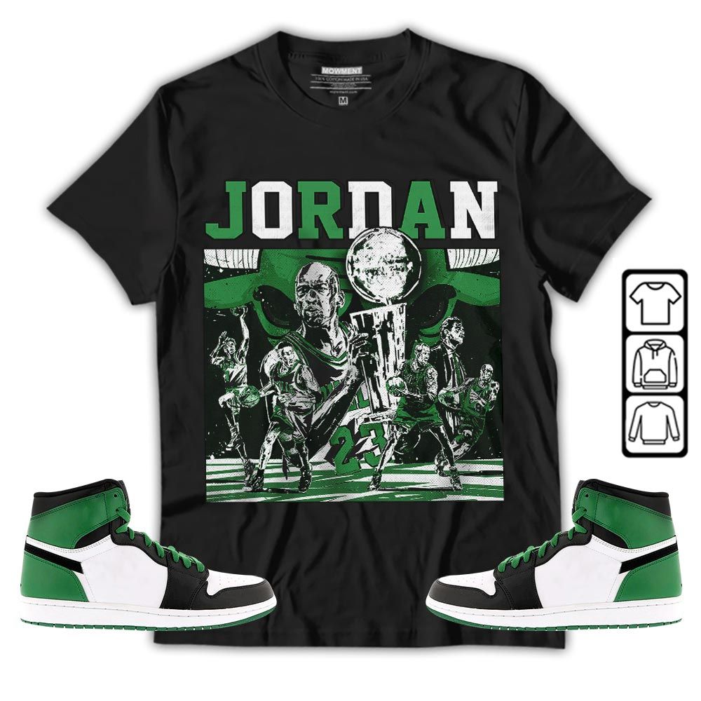 Cup 23 Sneaker Shirt Match Lucky Green 1s, Jordan 1 Lucky Green MKO T-Shirt