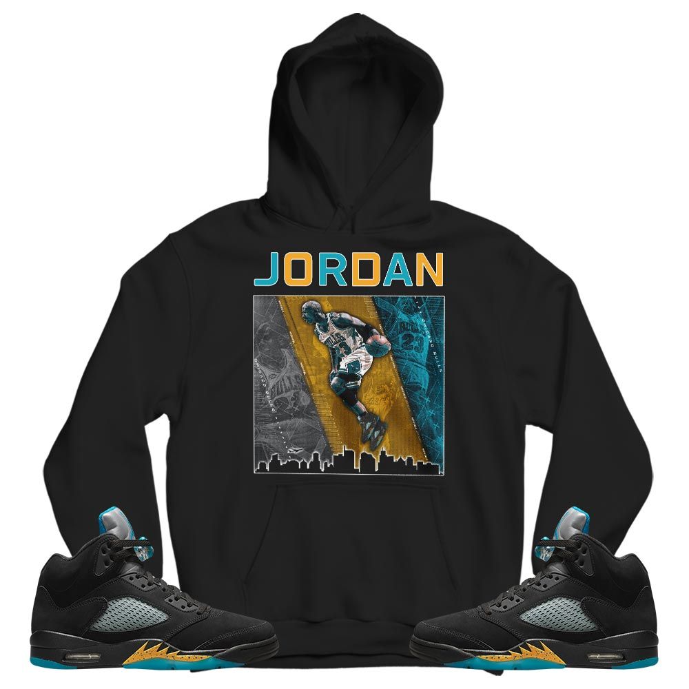 Custom 23 City Sneaker Shirt Match 2023 Retro Aqua 5s, Jordan 5 Aqua MKO T-Shirt