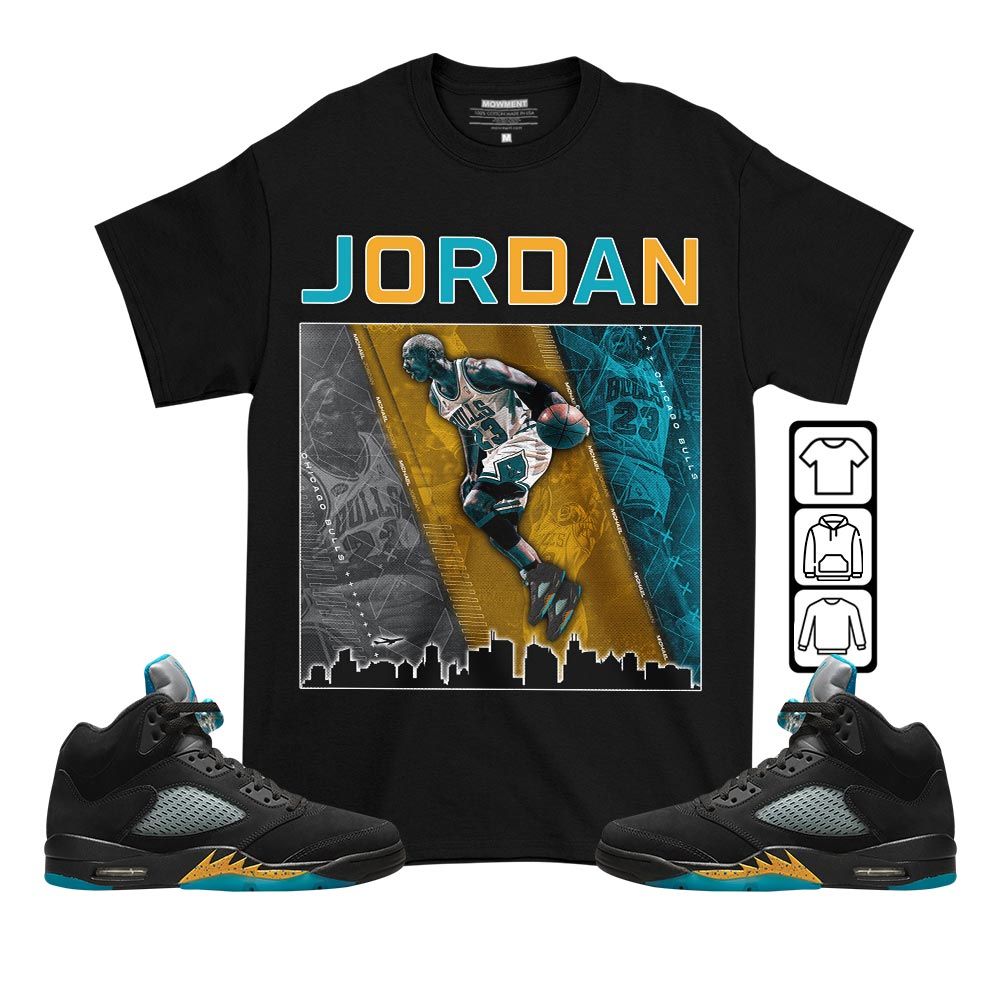 Custom 23 City Sneaker Shirt Match 2023 Retro Aqua 5s, Jordan 5 Aqua MKO T-Shirt Custom 23 City Sneaker Shirt Match 2023 Retro Aqua 5s, Jordan 5 Aqua MKO T-Shirt