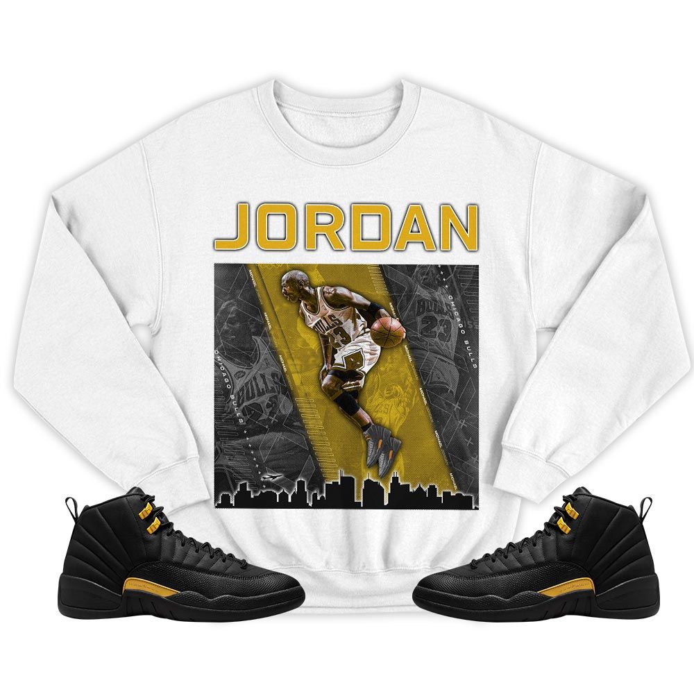 Custom 23 City Sneaker Shirt Match Black Taxi 12s, Jordan 12 Retro Black Taxi MKO T-Shirt Custom 23 City Sneaker Shirt Match Black Taxi 12s, Jordan 12 Retro Black Taxi MKO T-Shirt
