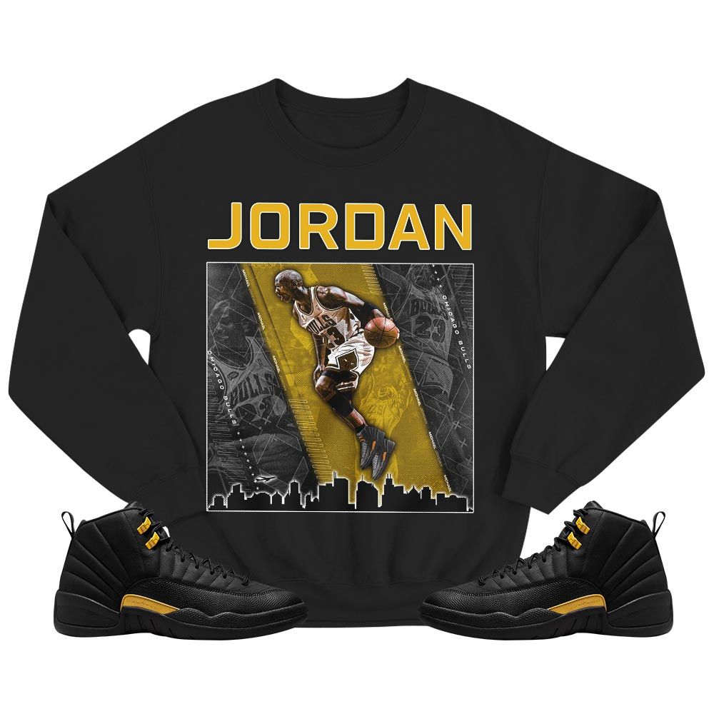 Custom 23 City Sneaker Shirt Match Black Taxi 12s, Jordan 12 Retro Black Taxi MKO T-Shirt Custom 23 City Sneaker Shirt Match Black Taxi 12s, Jordan 12 Retro Black Taxi MKO T-Shirt