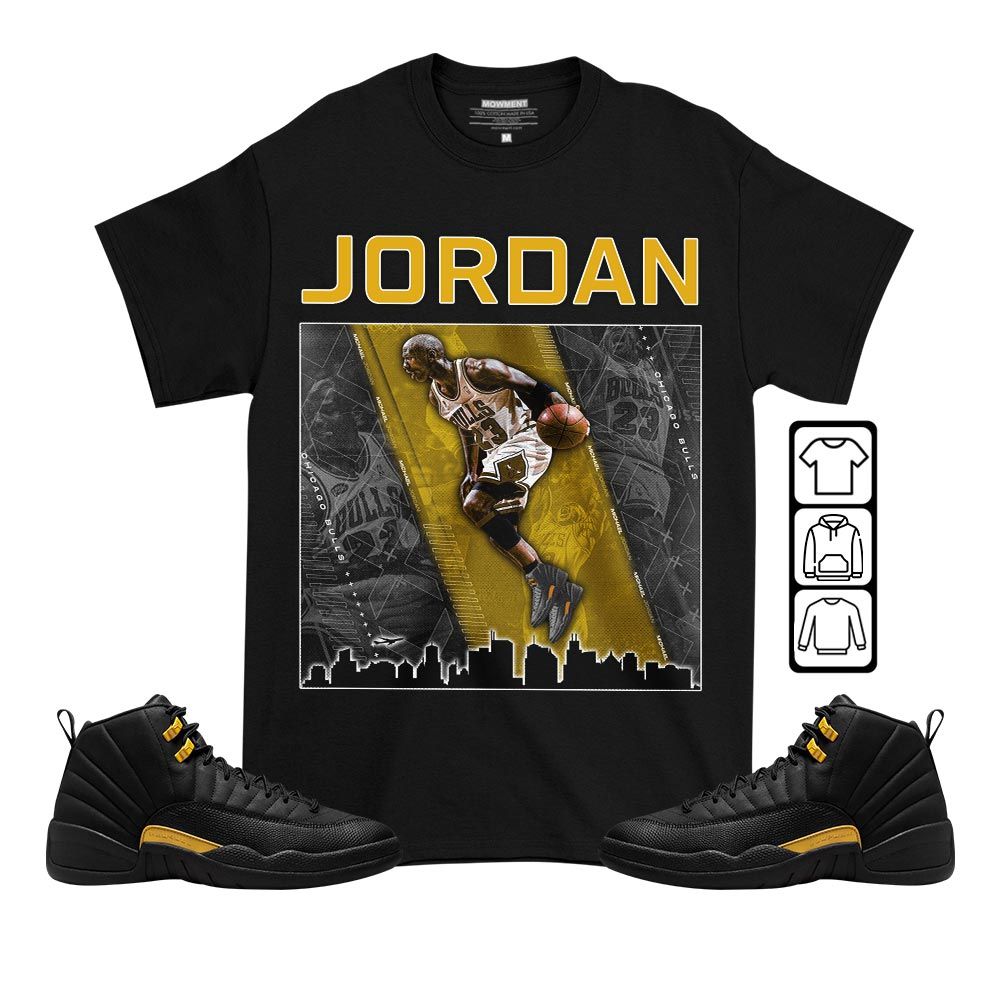Custom 23 City Sneaker Shirt Match Black Taxi 12s, Jordan 12 Retro Black Taxi MKO T-Shirt Custom 23 City Sneaker Shirt Match Black Taxi 12s, Jordan 12 Retro Black Taxi MKO T-Shirt