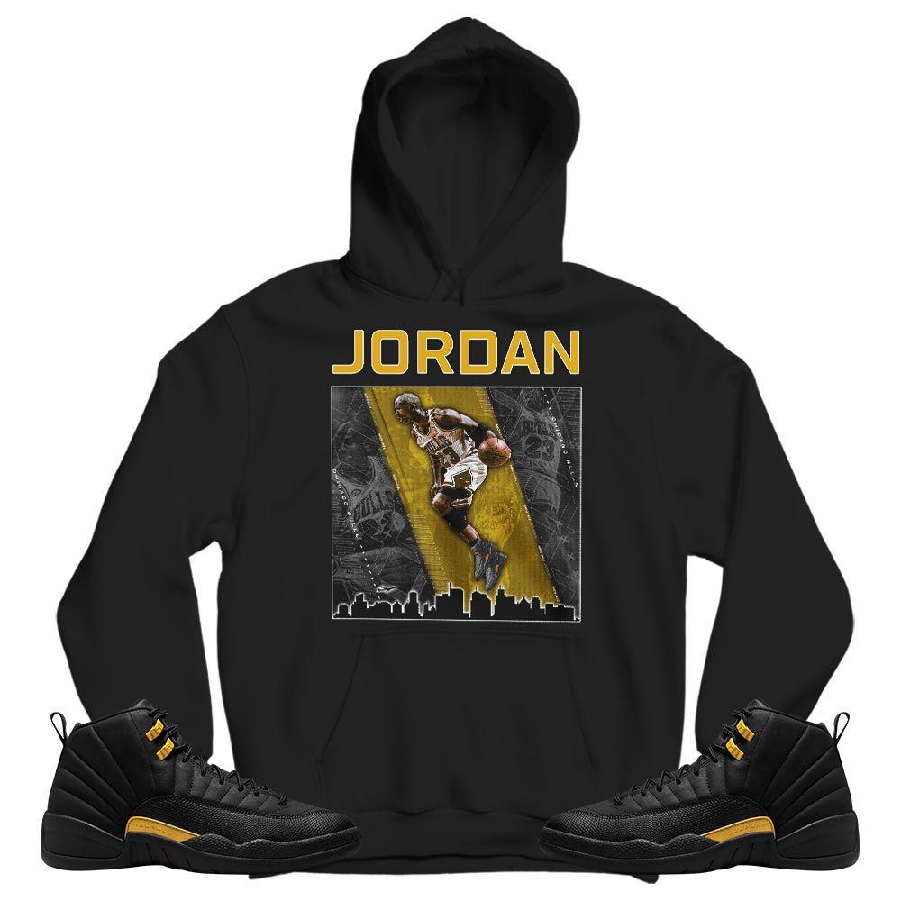 Custom 23 City Sneaker Shirt Match Black Taxi 12s, Jordan 12 Retro Black Taxi MKO T-Shirt