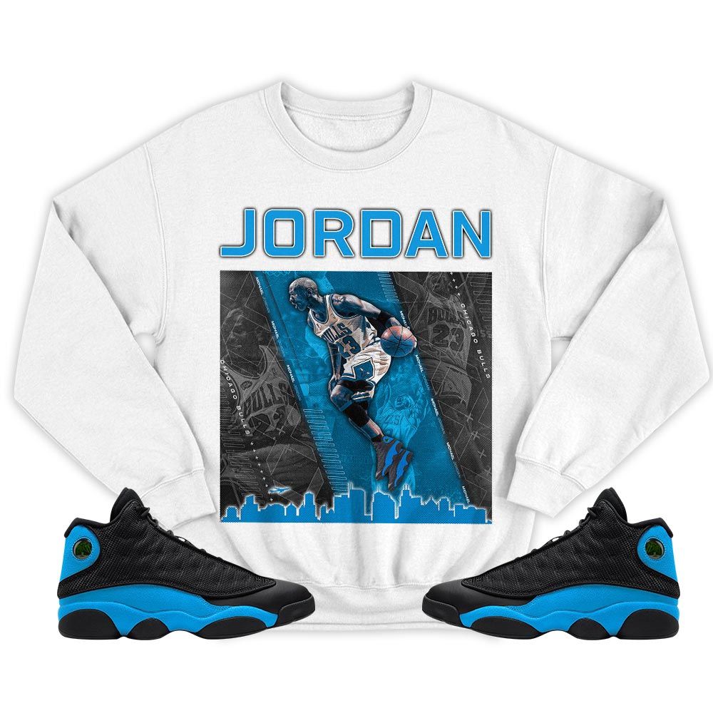 Custom 23 City Sneaker Shirt Match Black University Blue 13s, Jordan 13 Black University Blue 2022 MKO T-Shirt Custom 23 City Sneaker Shirt Match Black University Blue 13s, Jordan 13 Black University Blue 2022 MKO T-Shirt