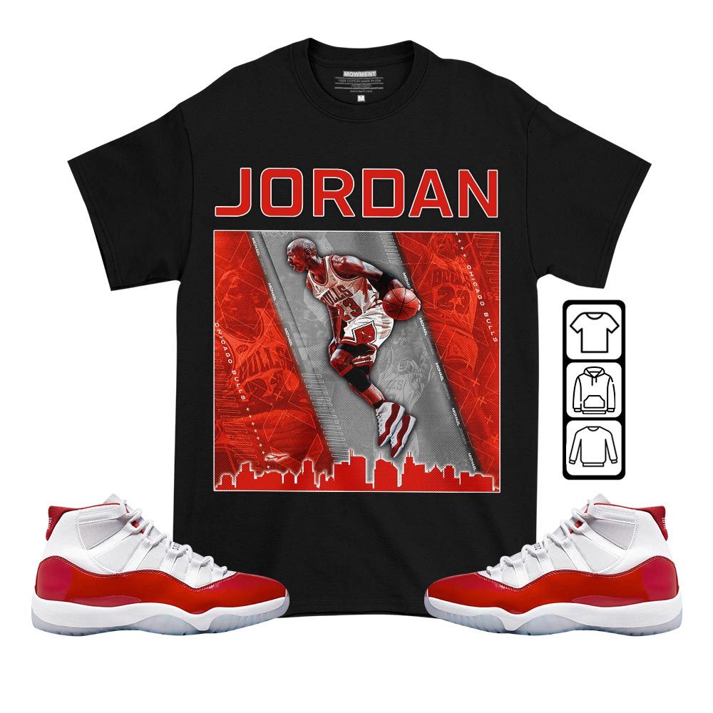 Custom 23 City Sneaker Shirt Match Cherry 11s, Jordan 11 Retro Cherry MKO T-Shirt Custom 23 City Sneaker Shirt Match Cherry 11s, Jordan 11 Retro Cherry MKO T-Shirt