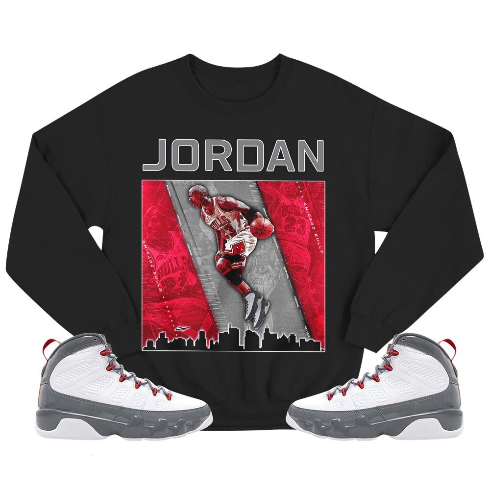 Custom 23 City Sneaker Shirt Match Fire Red 9s, Jordan 9 Retro Fire Red MKO T-Shirt Custom 23 City Sneaker Shirt Match Fire Red 9s, Jordan 9 Retro Fire Red MKO T-Shirt