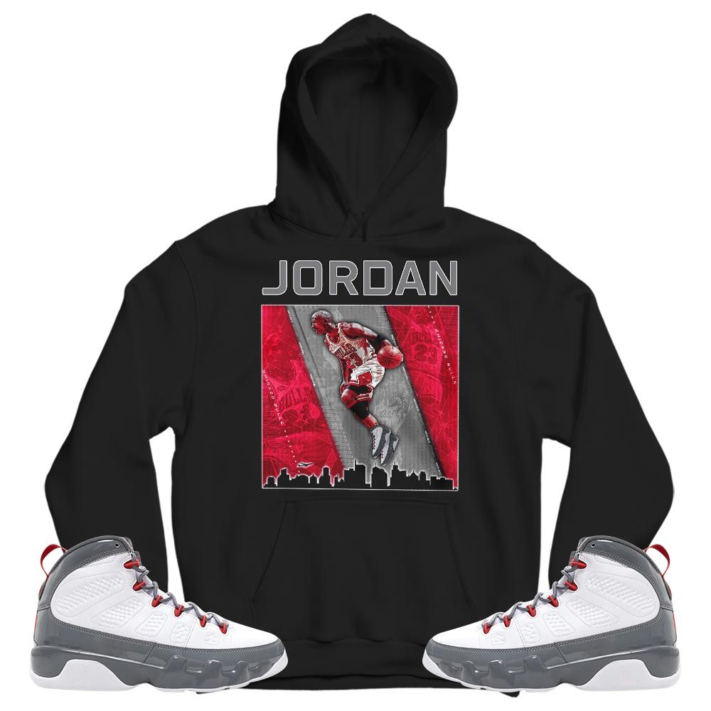 Custom 23 City Sneaker Shirt Match Fire Red 9s, Jordan 9 Retro Fire Red MKO T-Shirt