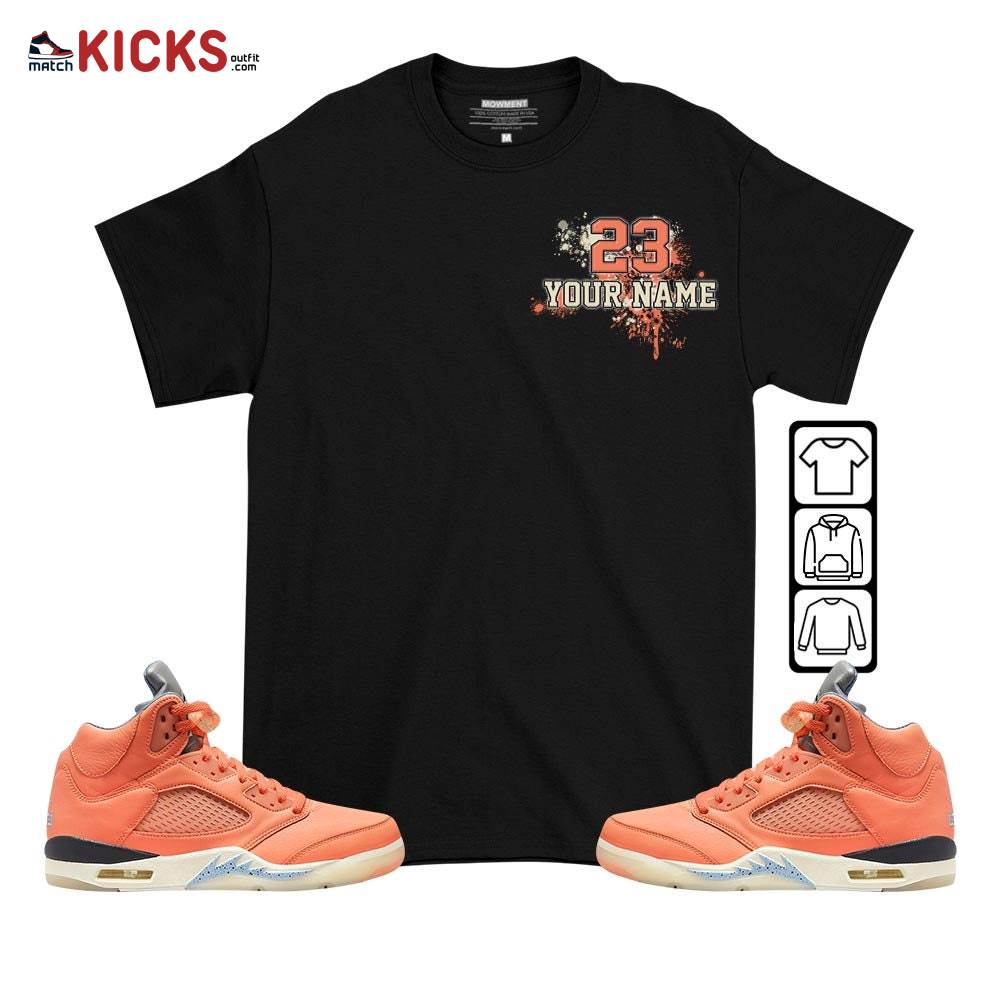 Custom 23 Jordan Sneaker Shirt Match Crimson Bliss 5s, Jordan 5 DJ Khaled Crimson Bliss MKO T-Shirt
