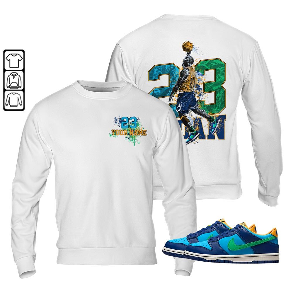 Custom 23 Jordan Sneaker Shirt Match Dunk Low GS Kyrie, Dunk Low GS Electric Algae MKO Hoodie Custom 23 Jordan Sneaker Shirt Match Dunk Low GS Kyrie, Dunk Low GS Electric Algae MKO Hoodie