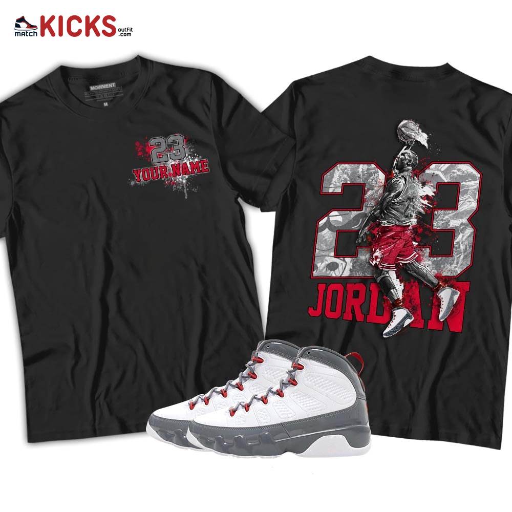 Custom 23 Jordan Sneaker Shirt Match Fire Red 9s, Jordan 9 Retro Fire Red MKO T-Shirt Custom 23 Jordan Sneaker Shirt Match Fire Red 9s, Jordan 9 Retro Fire Red MKO T-Shirt