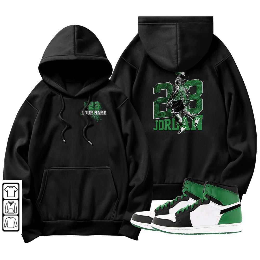 Custom 23 Jordan Sneaker Shirt Match Lucky Green 1s, Jordan 1 Lucky Green MKO T-Shirt Custom 23 Jordan Sneaker Shirt Match Lucky Green 1s, Jordan 1 Lucky Green MKO T-Shirt