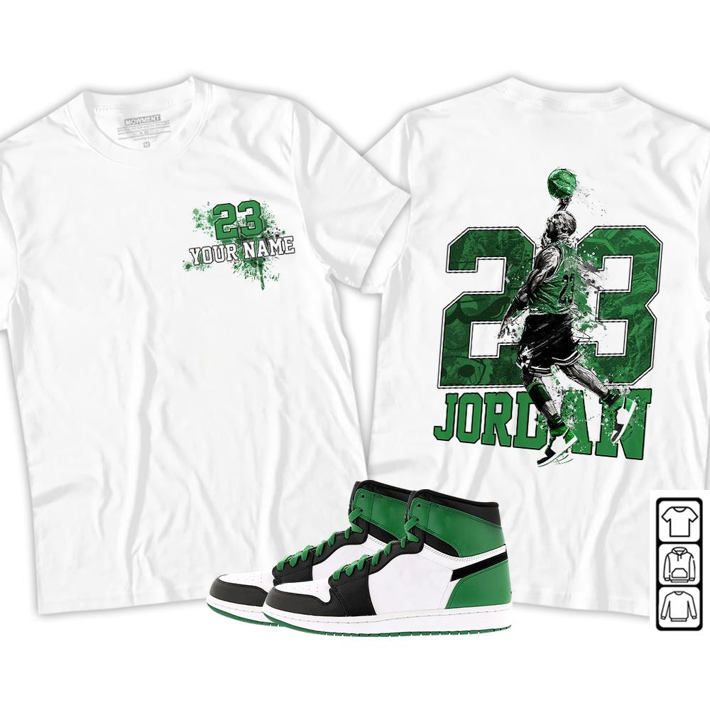 Custom 23 Jordan Sneaker Shirt Match Lucky Green 1s, Jordan 1 Lucky Green MKO T-Shirt Custom 23 Jordan Sneaker Shirt Match Lucky Green 1s, Jordan 1 Lucky Green MKO T-Shirt