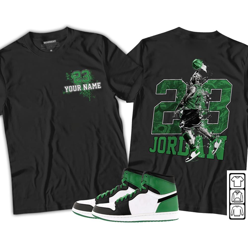 Custom 23 Jordan Sneaker Shirt Match Lucky Green 1s, Jordan 1 Lucky Green MKO T-Shirt Custom 23 Jordan Sneaker Shirt Match Lucky Green 1s, Jordan 1 Lucky Green MKO T-Shirt