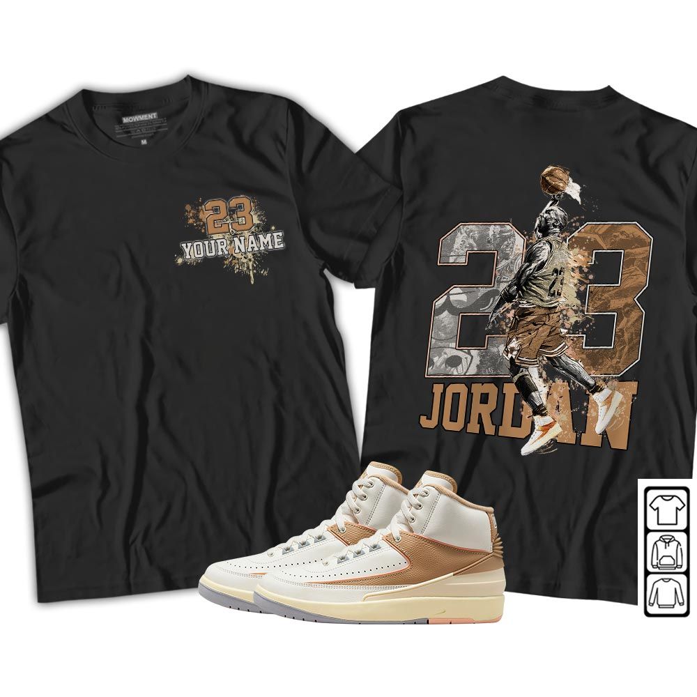 Custom 23 Jordan Sneaker Shirt Match Retro Craft 2s, Jordan 2 Craft MKO T-Shirt