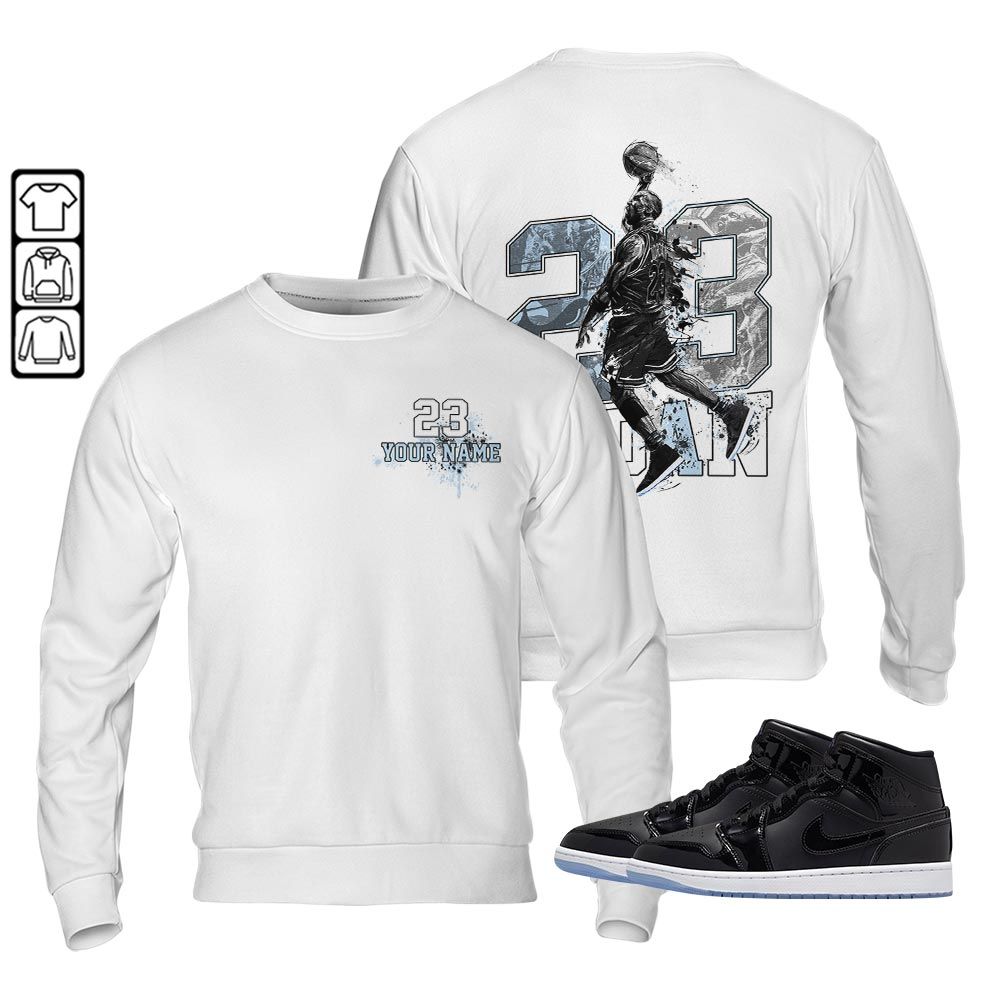 Custom 23 Jordan Sneaker Shirt Match Space Jam 1s, Jordan 1 Mid Space Jam MKO Sweatshirt Custom 23 Jordan Sneaker Shirt Match Space Jam 1s, Jordan 1 Mid Space Jam MKO Sweatshirt
