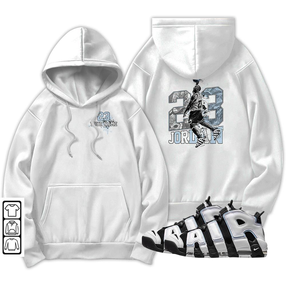 Custom 23 Jordan Sneaker Shirt Match Uptempo Cobalt Bliss, Air More Uptempo Cobalt Bliss MKO T-Shirt