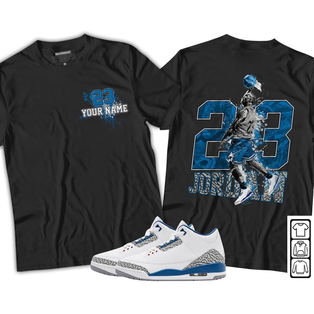 Custom 23 Jordan Sneaker Shirt Match Wizards 3s, Jordan Retro 3 Wizards MKO T-Shirt Custom 23 Jordan Sneaker Shirt Match Wizards 3s, Jordan Retro 3 Wizards MKO T-Shirt