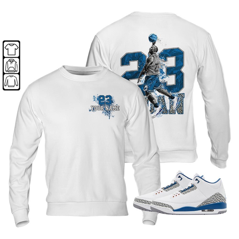 Custom 23 Jordan Sneaker Shirt Match Wizards 3s, Jordan Retro 3 Wizards MKO T-Shirt Custom 23 Jordan Sneaker Shirt Match Wizards 3s, Jordan Retro 3 Wizards MKO T-Shirt