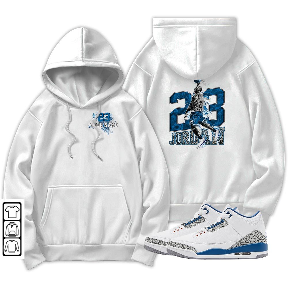Custom 23 Jordan Sneaker Shirt Match Wizards 3s, Jordan Retro 3 Wizards MKO T-Shirt