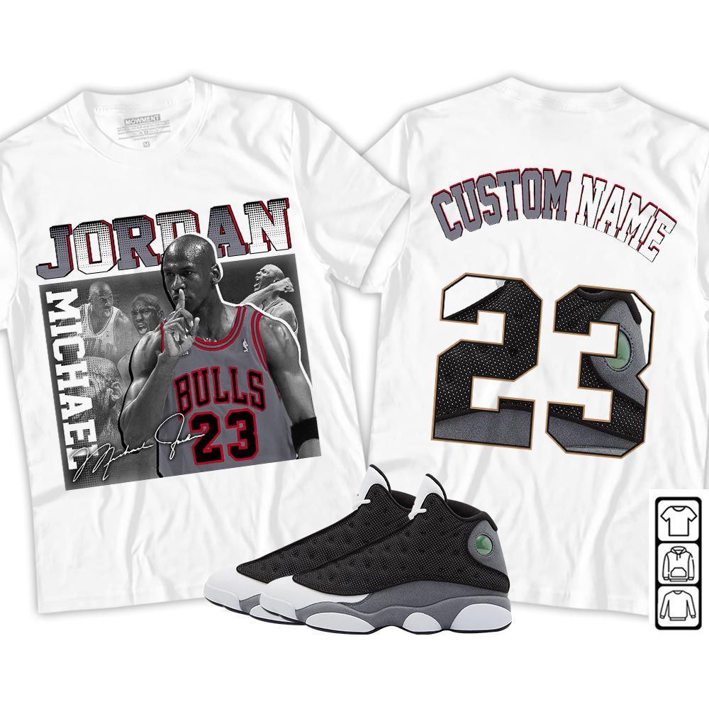 Custom 23JD Signature Sneaker Shirt Match Black Flint 13s, Jordan Retro 13 Black Flint MKO Hoodie